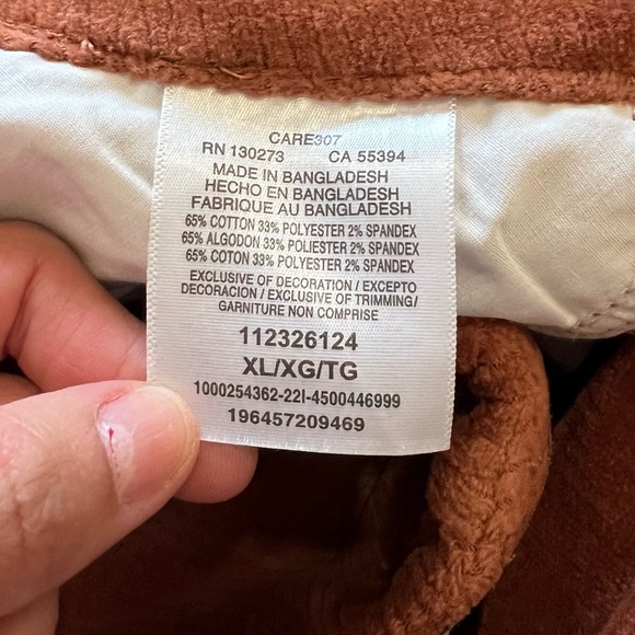 NWT Wrangler Burnt Orange Color Pull On Corduroy Flare Pants Sz XL - Picture 9 of 16